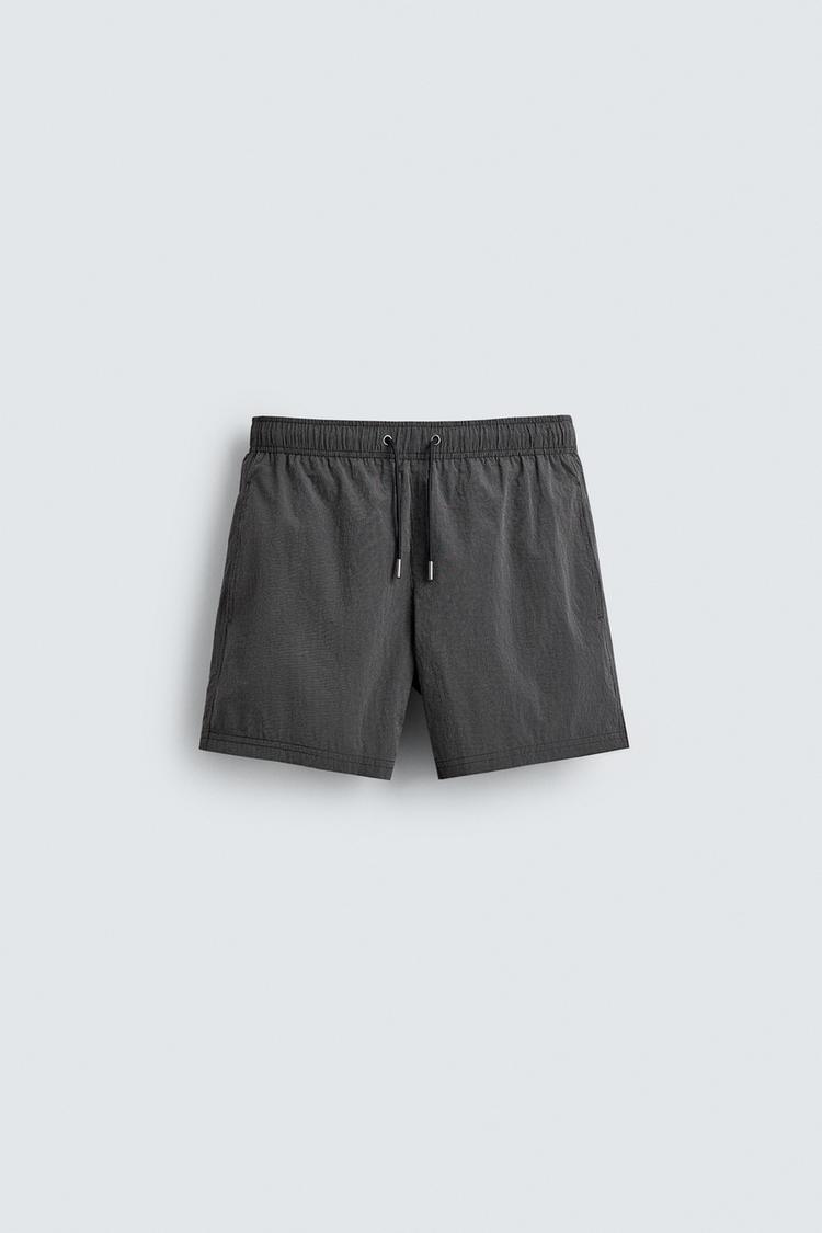ZARA STRIPED SWIMMING TRUNKS
