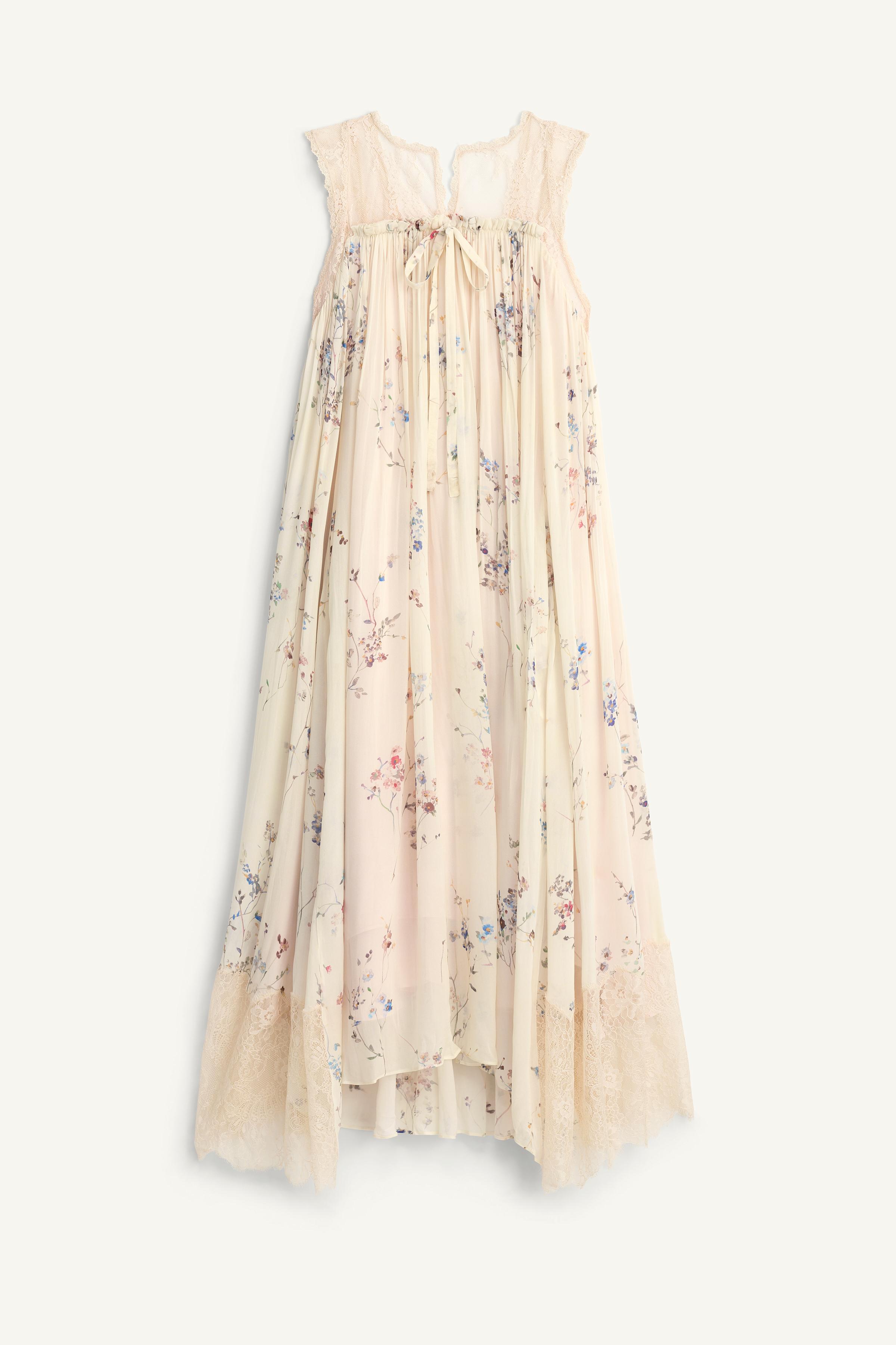 LIMITED EDITION レースディテールワンピース - プリント地 | ZARA 
