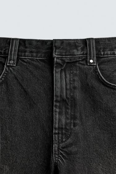 STRAIGHT-LEG JEANS WITH STUDS - Black by Zara