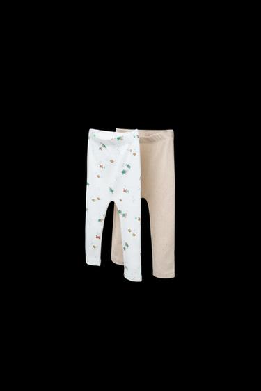 PACK DOS LEGGING POINTELLE MAR - Blanco roto de Zara