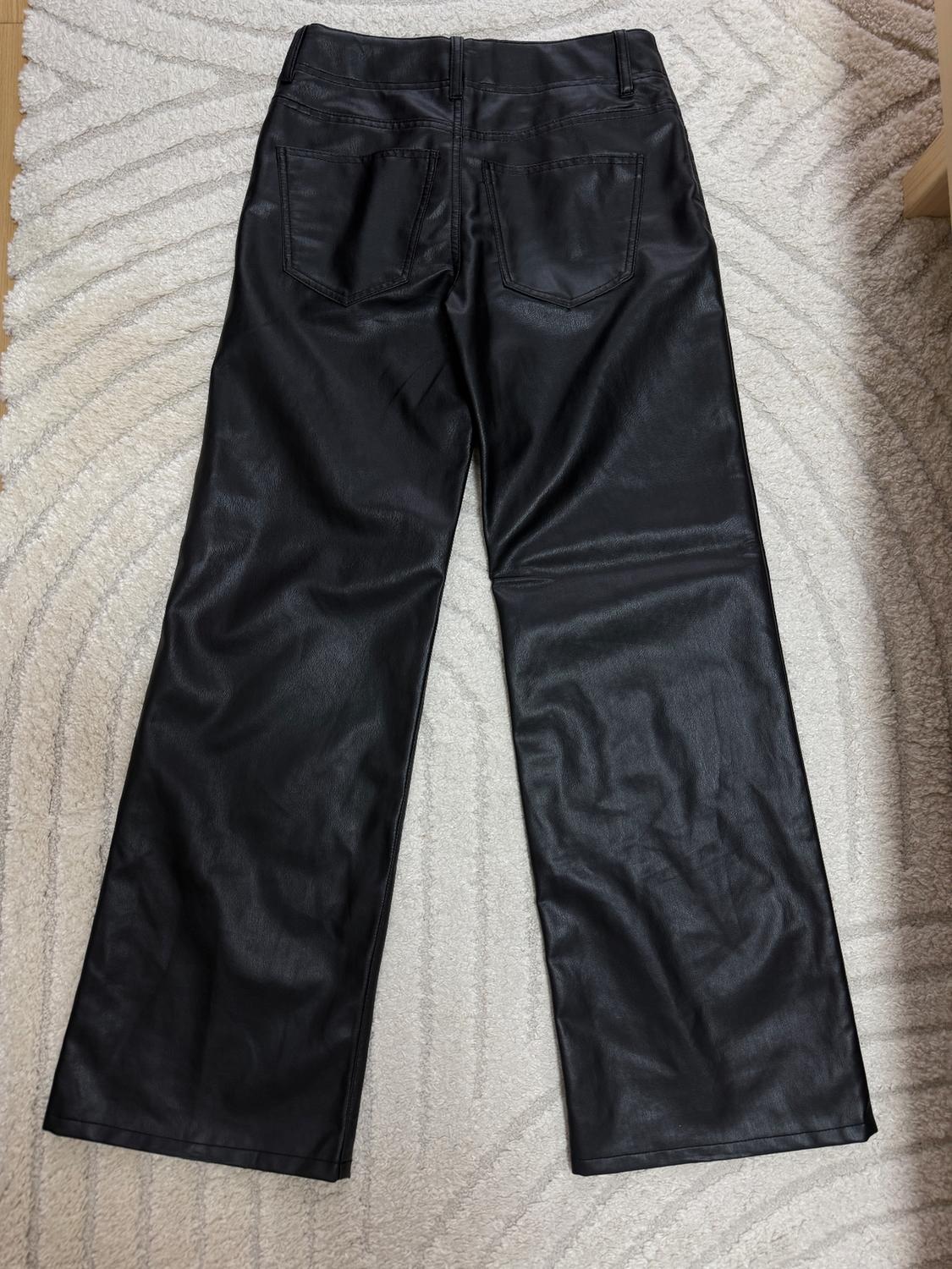 ZW COLLECTION FAUX LEATHER STRAIGHT TROUSERS - Image 3