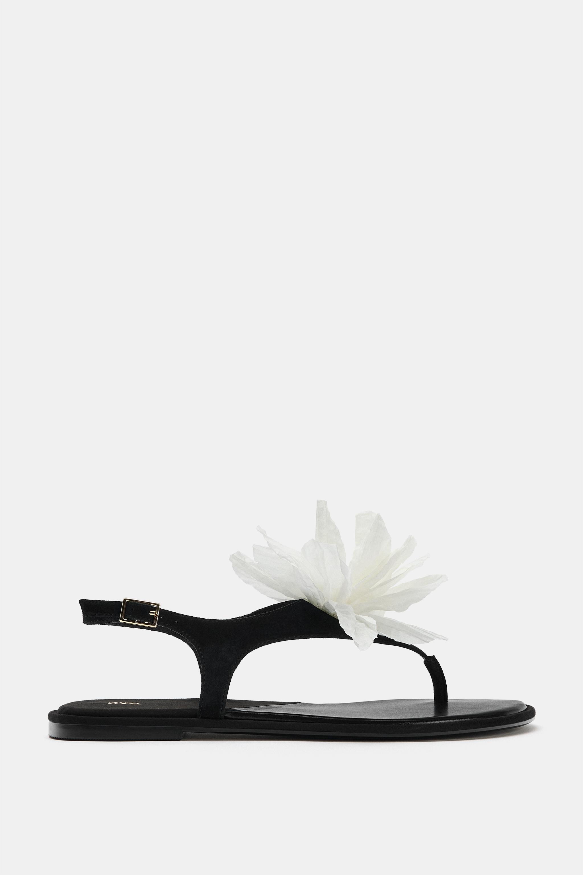 SANDALES PLATES FLEUR