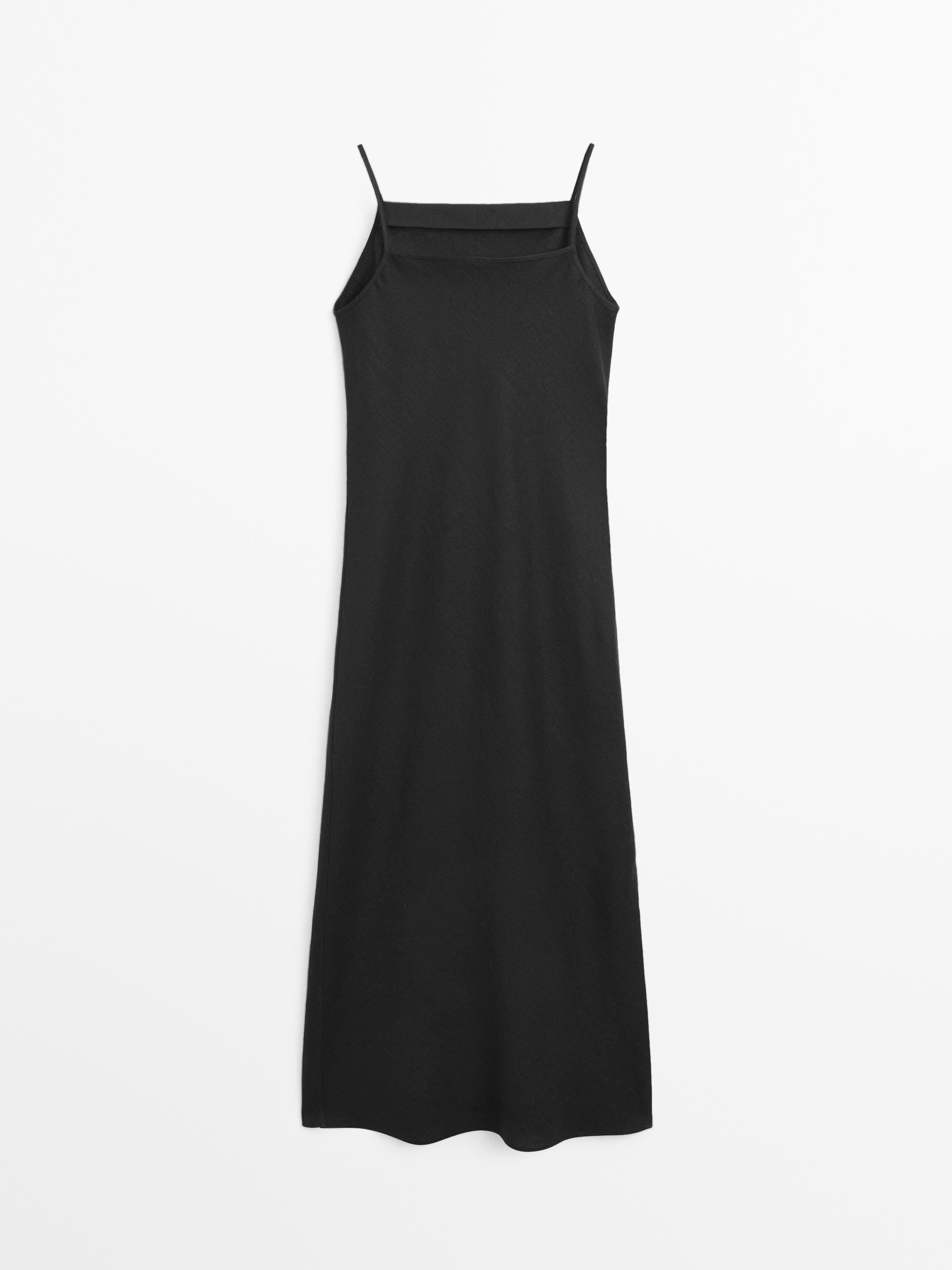 100% linen midi dress