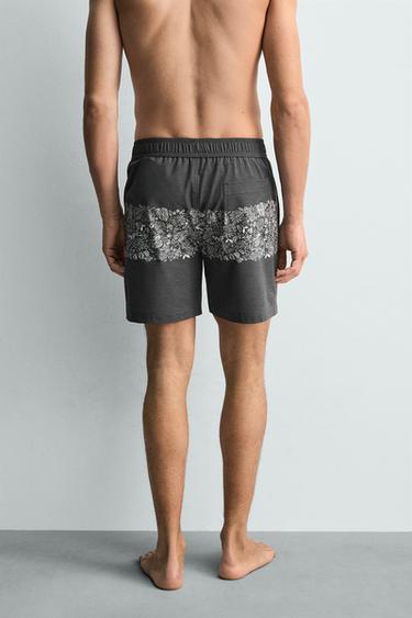 MAILLOT DE BAIN LONG À IMPRIMÉ FLORAL - Bleu marine de Zara - Image 2