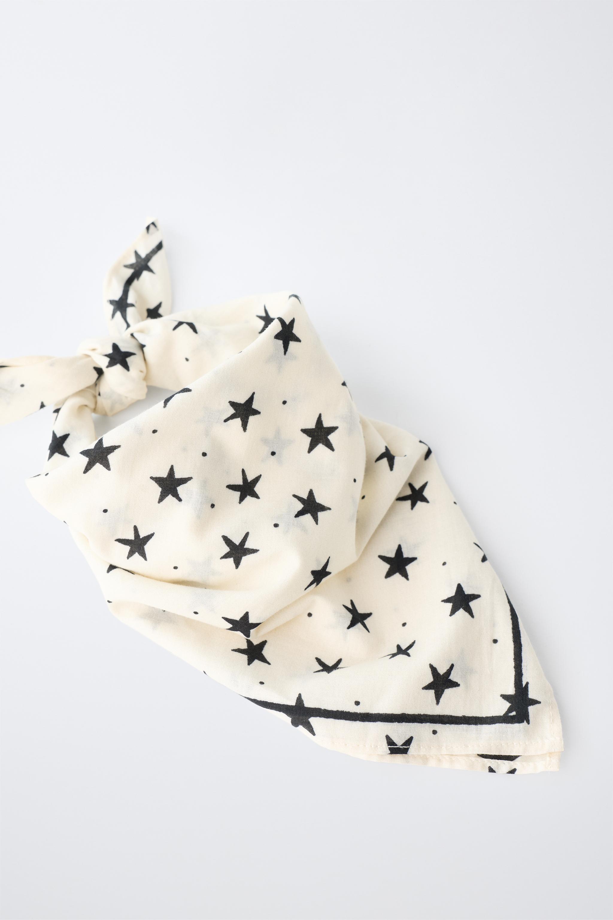 STAR PRINT BANDANA — Ecru