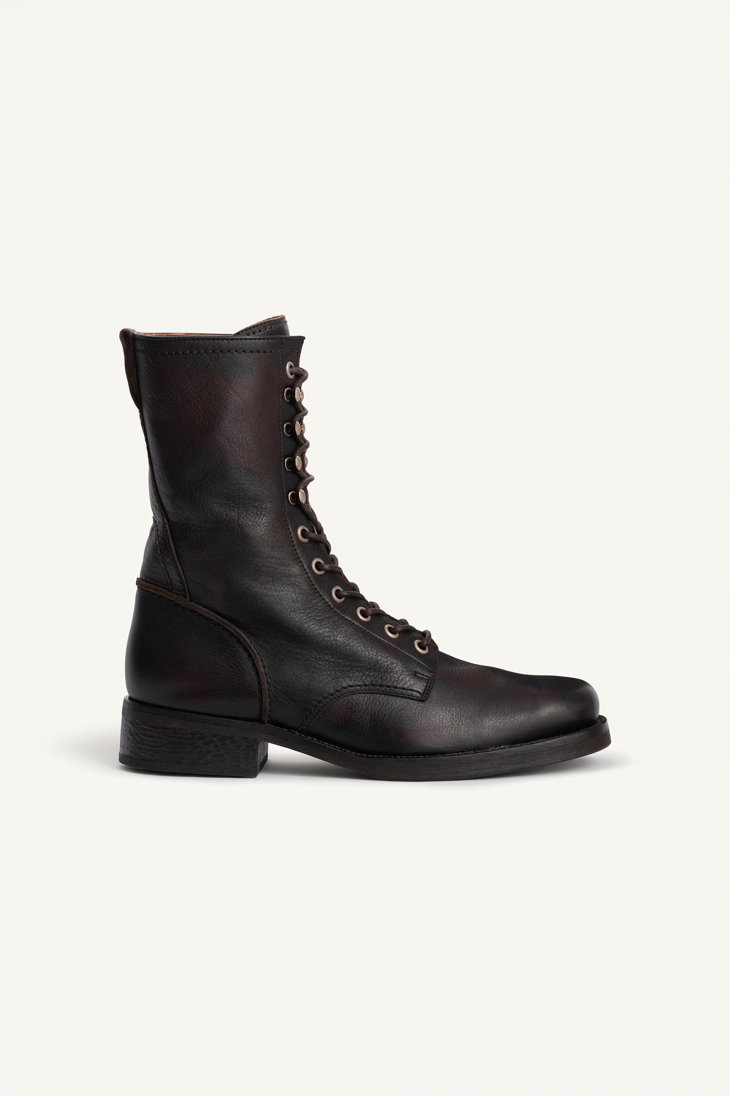 LEATHER LACE-UP BOOTS