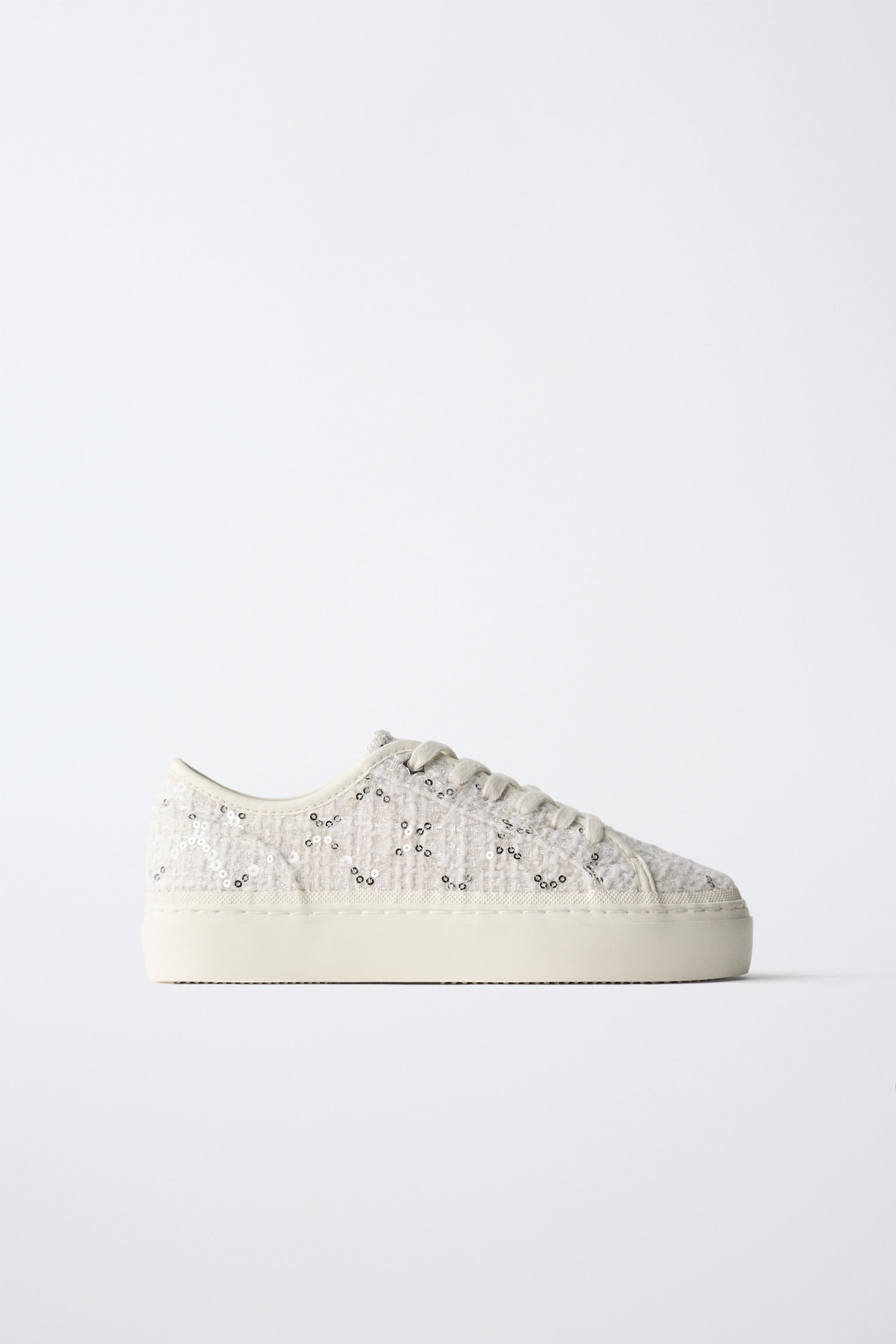 SEQUIN SNEAKERS - White | ZARA Turkey
