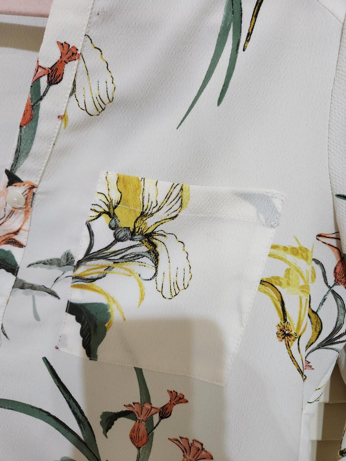 FLOWER MID SLEVE TWO BUTOM POCKET SHIRT - Image 5