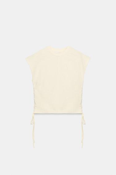 RUSTIC GATHERED T-SHIRT - Butter by Zara - Image 6
