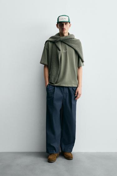 RELAXED FIT PATCH T-SHIRT - Green by Zara - Image 0
