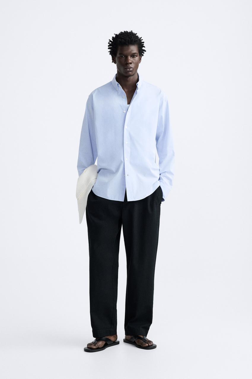 Men's Linen Blend Two Piece Casual Outfits Long Sleeve Button Up Shirt &  Pants