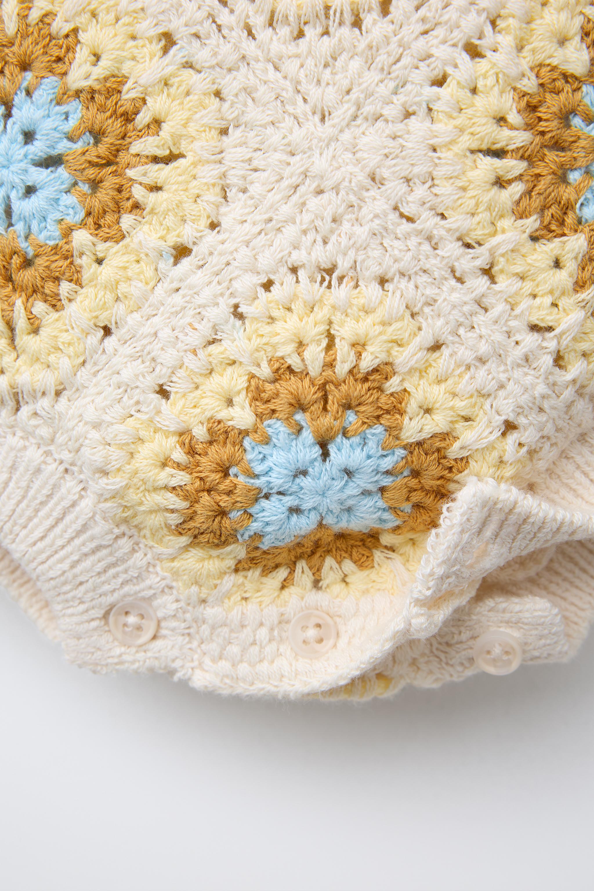 BARBOTEUSE EN MAILLE CROCHET À FLEURS