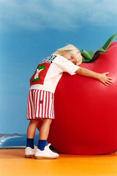 APPLE PRINT T-SHIRT - Oyster-white by Zara