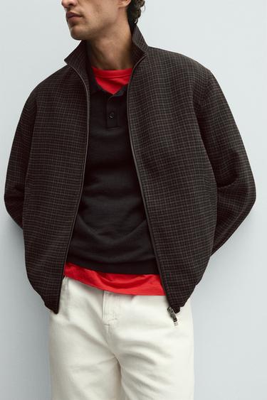 CHECK STRUCTURE JACKET - Black / Brown by Zara - Image 4