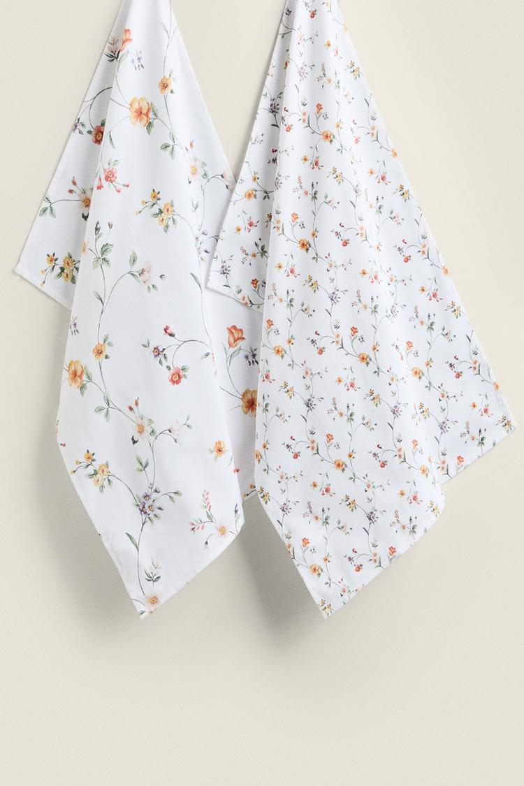 Floral Print Kitchen Towel (pack Of 2)