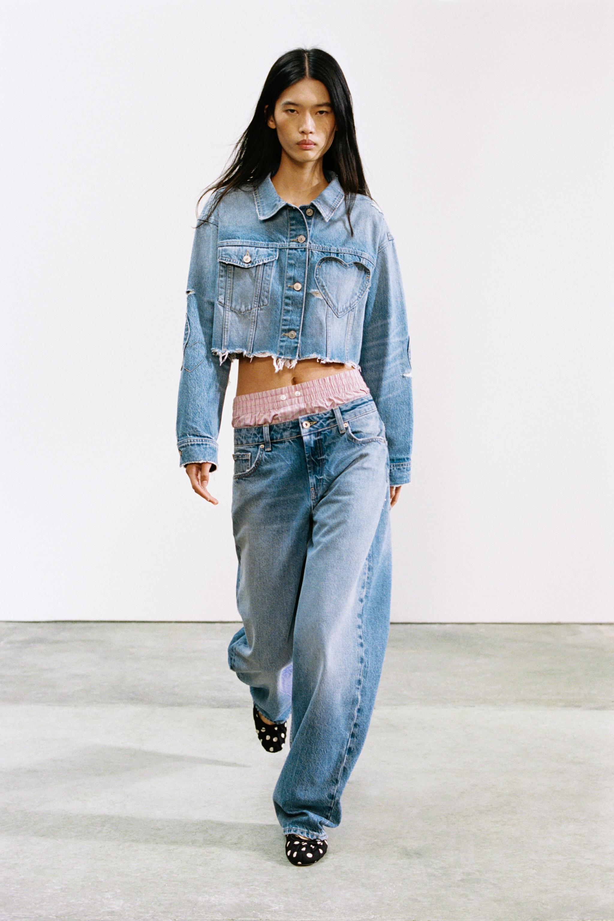 TRF MID-RISE STRAIGHT LEG SHIMMER JEANS