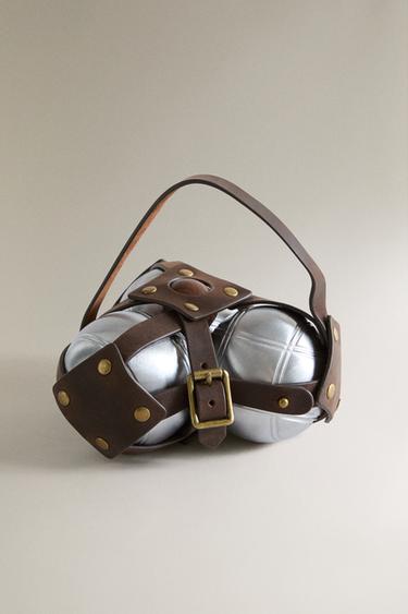 BOULES SET WITH LEATHER CASE - Printed by Zara - Image 0