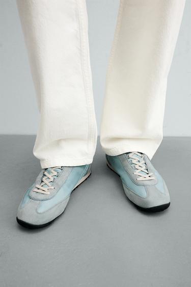BASKETS EN CUIR - Bleu de Zara - Image 2