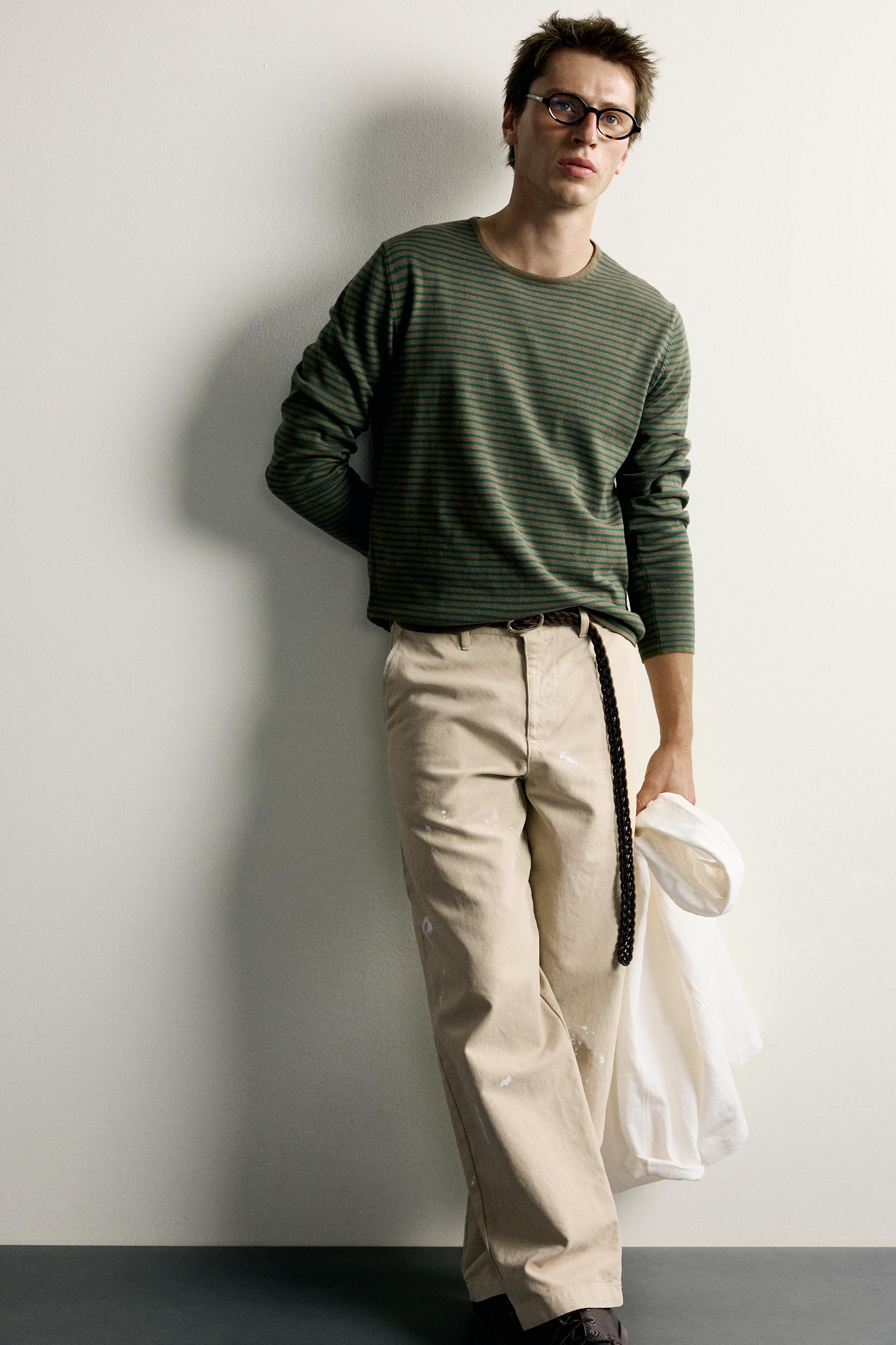 Мужские свитеры Zara STRIPED REGULAR FIT SWEATER — фото 6
