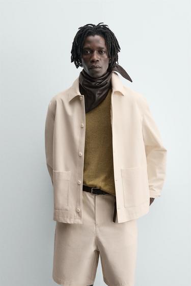 TEXTURED OVERSHIRT WITH POCKETS - Ecru by Zara