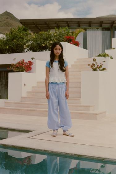 TOP WITH ELASTICATED BOWS - White by Zara