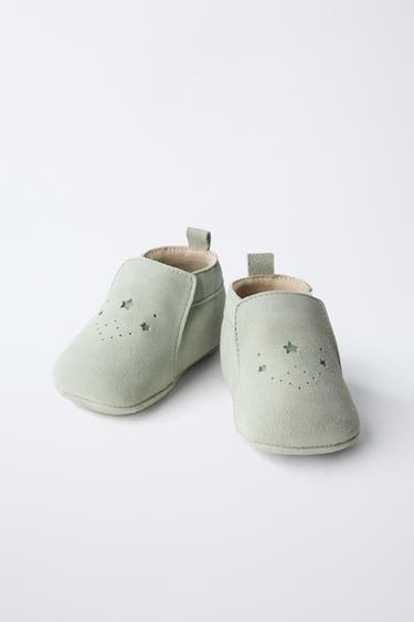 CHAUSSURES EN CUIR - Bleu ciel de Zara - Image 2
