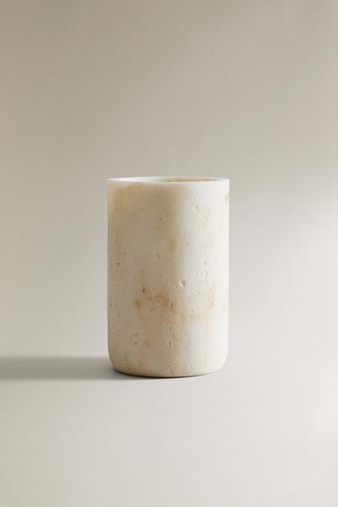 MARBLE-EFFECT TOOTHBRUSH HOLDER — Beige 1