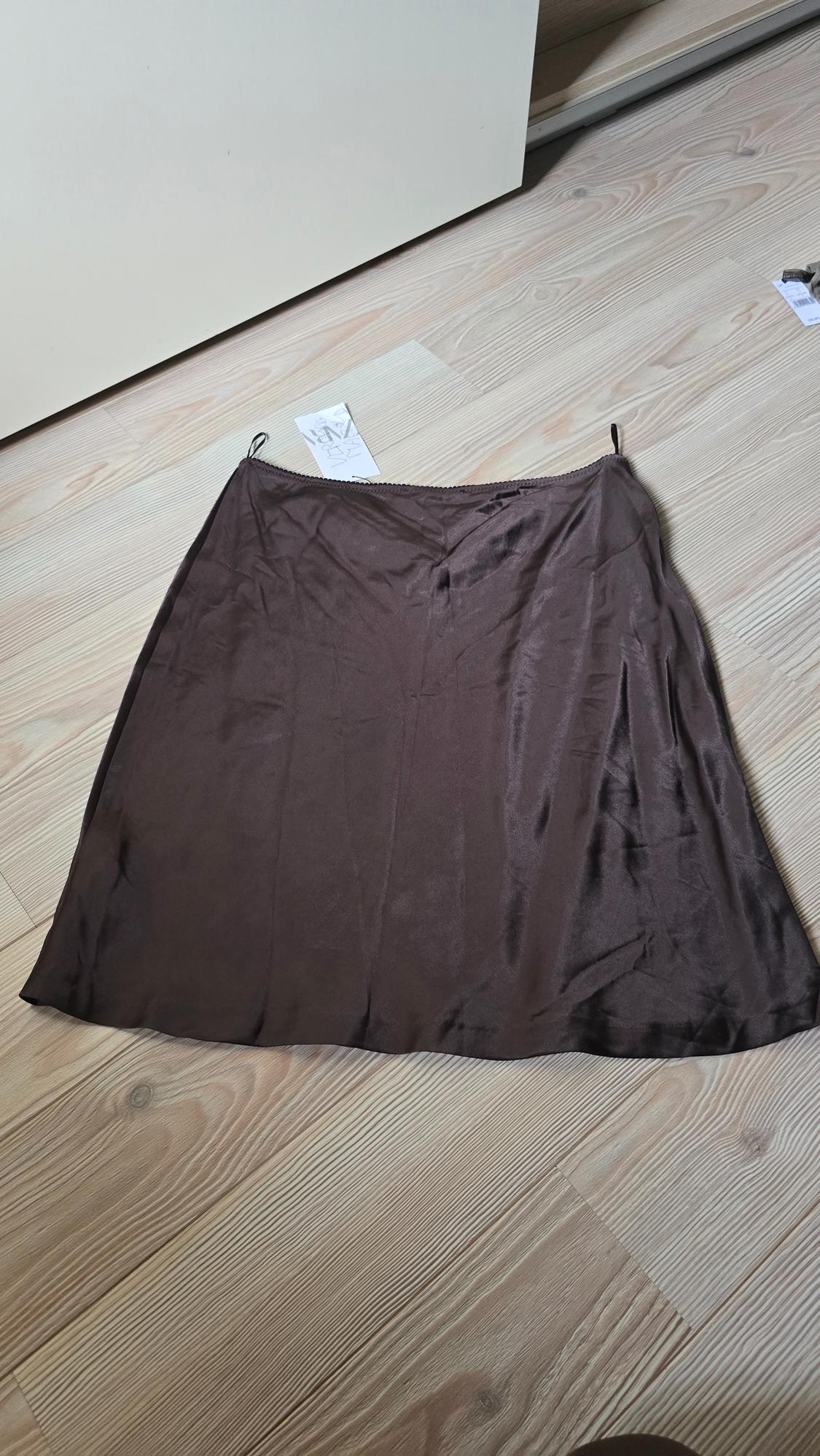 SATIN LACE-TRIMMED SKIRT - Image 2
