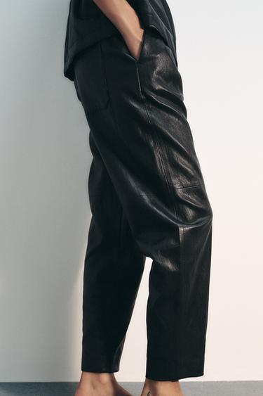 FAUX LEATHER TROUSERS - Black by Zara - Image 3