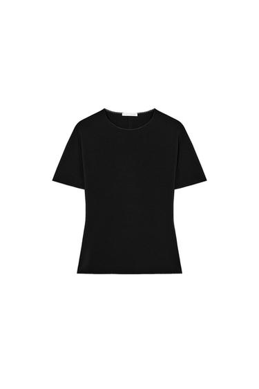 CUT-OUT SHORT SLEEVE TOP - Black by Zara