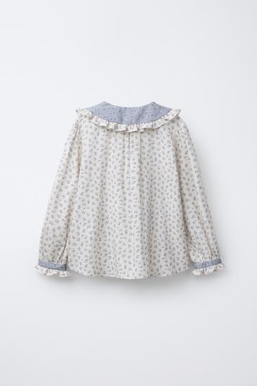 ROMANTIC FLORAL SHIRT - Ecru by Zara - Image 1