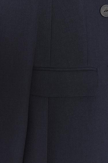 COLLARLESS BLAZER - Navy blue by Zara - Image 6