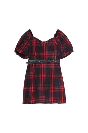 CHECKED DRESS WITH BELT