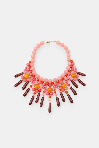 COLLAR BOLAS RESINA - Rosa de Zara