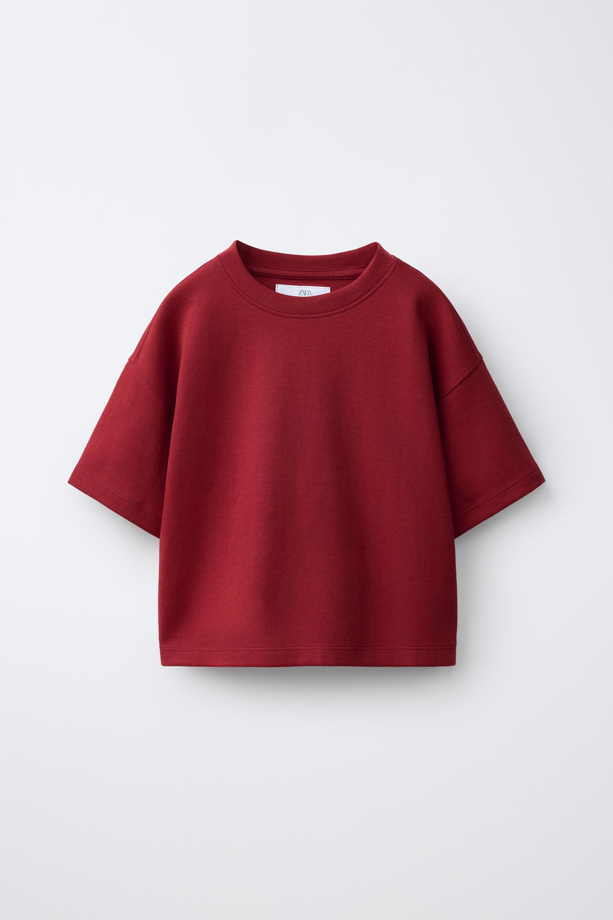 INTERLOCK PLAIN T-SHIRT — Red