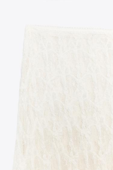 FLARED LACE MAXI SKIRT - White by Zara - Image 7