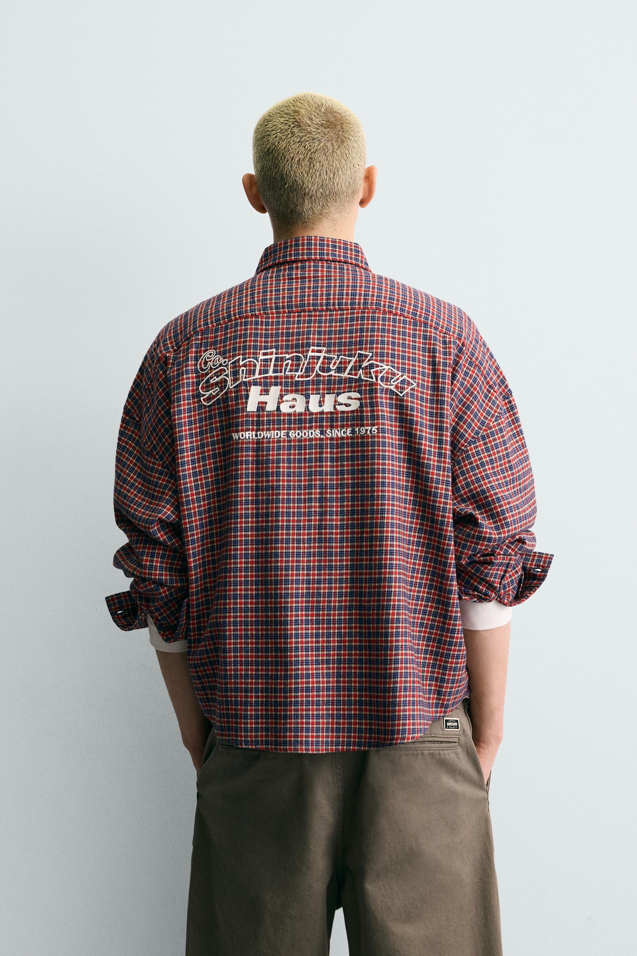 EMBROIDERED PLAID FLANNEL SHIRT
