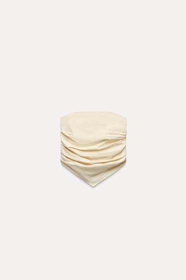 TOP PALABRA DE HONOR CON LINO - Beige de Zara