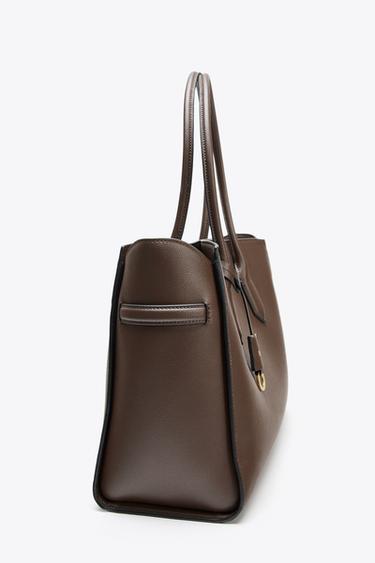 SHOULDER SHOPPER - Chocolate by Zara - Image 6