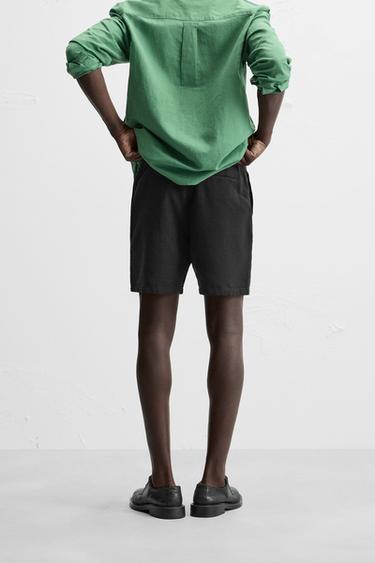 TEXTURED REGULAR FIT BERMUDA SHORTS - Black by Zara - Image 2