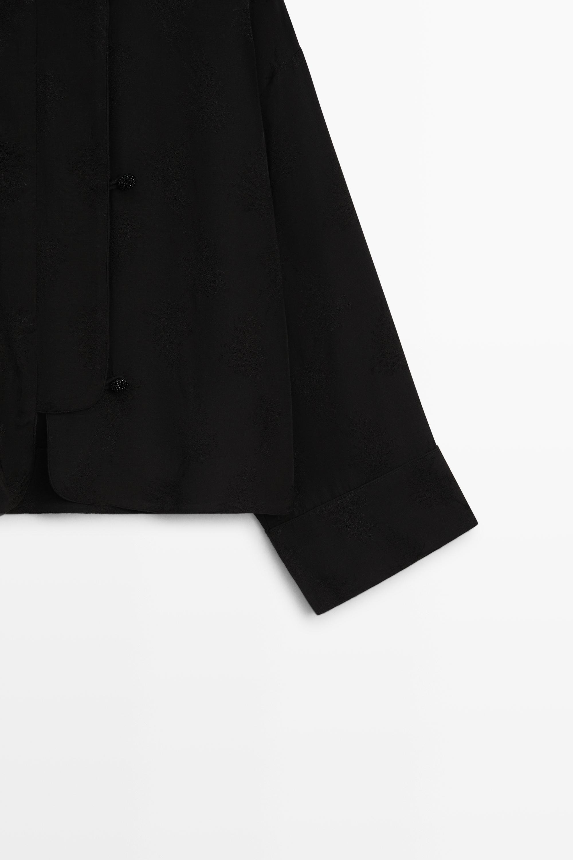 Cropped jacquard detail jacket