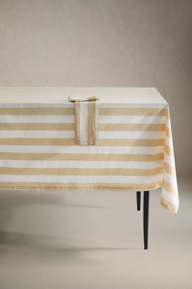 DYED THREAD STRIPED TABLECLOTH - Yellow by Zara - Image 0