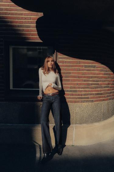 JEANS TRF WIDE LEG TIRO BAJO - Índigo oscuro de Zara