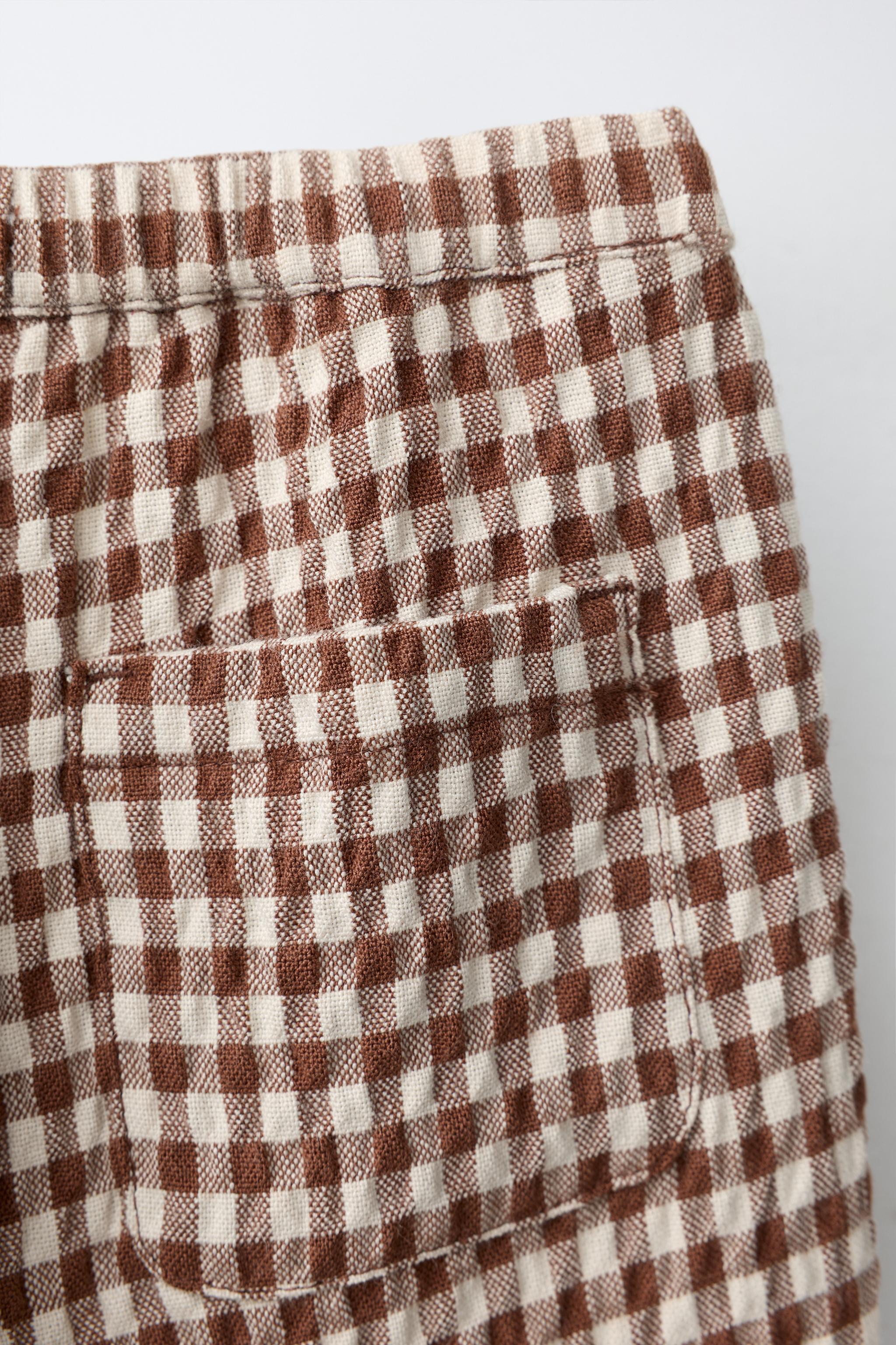 GINGHAM BAGGY PANTS