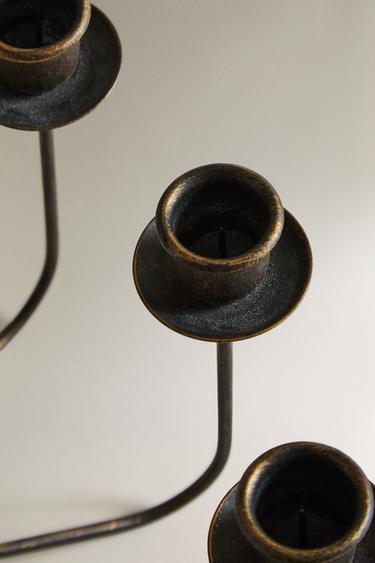 TRIPLE IRON CANDELABRA - Rust by Zara - Image 3