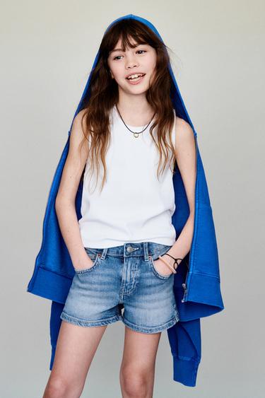 Zara DENIM SHORTS - Blue