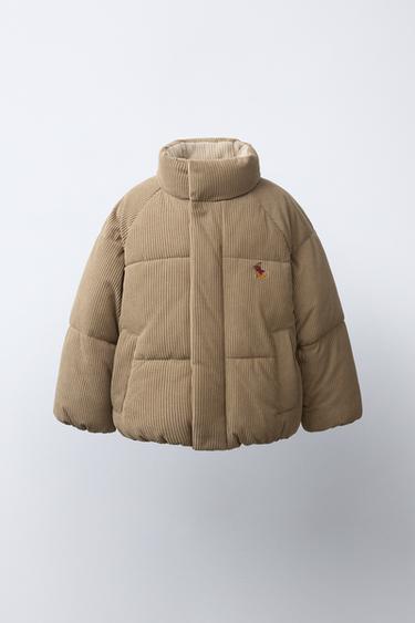 EMBROIDERED DOG PUFFER JACKET - camel by Zara