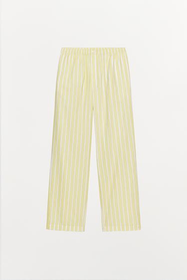 STRIPED PYJAMA TROUSERS - Yellow by Zara - Image 3