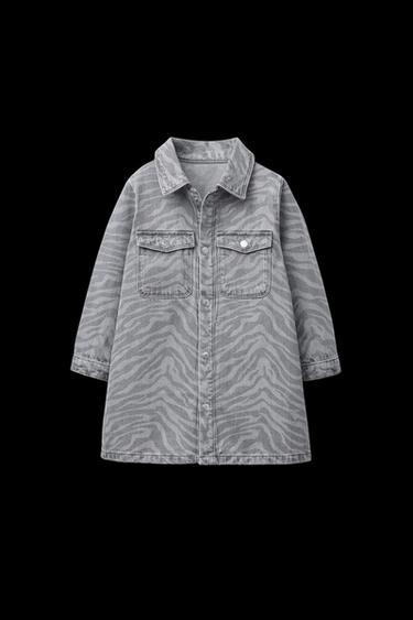 Zara ZEBRA PRINTED DRESS - Gray - Image 0