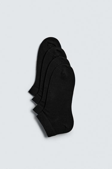 CALCETINES BÁSICOS TOBILLEROS PACK 4 - Negro de Zara